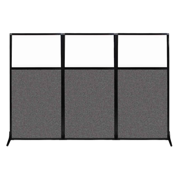 Versare Work Station Screen 99" x 70" Charcoal Gray Fabric With Clear Window 1840307 - main